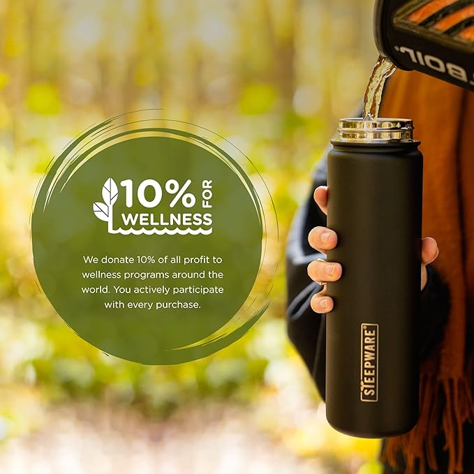 The Tea Spot Steepware Tea Tumbler,Tea Thermos, 22oz, Fog Grey- Travel Bottle with Tea Infuser for Loose Leaf Tea or Iced Coffee - Sleek Double-Walled Insulated Bottle
