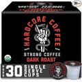 Hardcore Coffee Single Serve Coffee Pods for Keurig K Cup Brewers, High Caffeine, Strong Roast, 30 Count