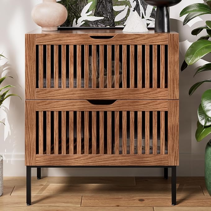 Storage Cabinet,28 Inch Farmhouse Buffet Cabinet with Metal Base and Storage Cabinets,Sideboard Coffee Bar for Kitchen,Dining Room,Living Room,Rustic Brown