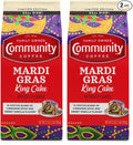 Community Coffee Mardi Gras King Cake Flavored 32 Ounces, Medium Roast Ground Coffee, 32 Ounce Bag (Pack of 2)