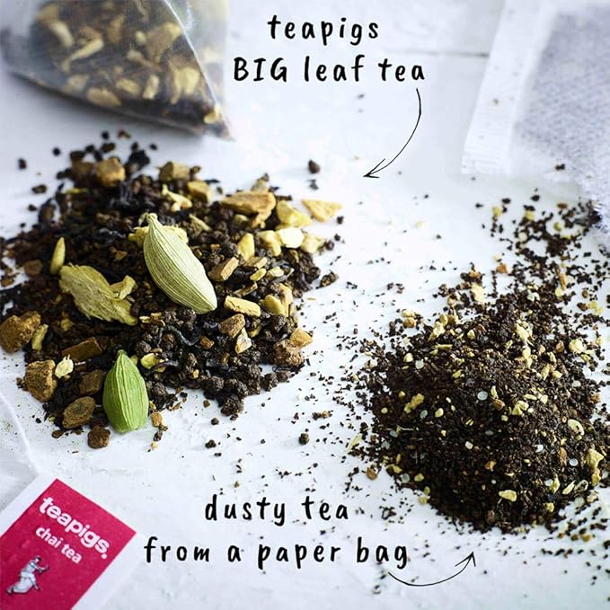 Teapigs Chai Tea Bags Made with Whole Leaves (6 Packs of 15 Tea Bags)