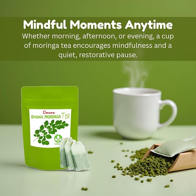 Omura Moringa Tea Bags – Herbal Tea Infusion, Smooth & Earthy Flavor, Naturally Refreshing, Tea Bags (MORINGA 25-TEA-BAGS)