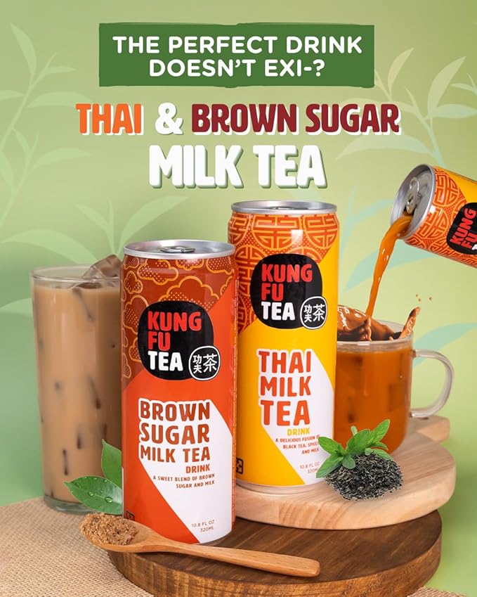 Kung Fu Tea Milk Tea (Brown Sugar + Thai Milk Tea)