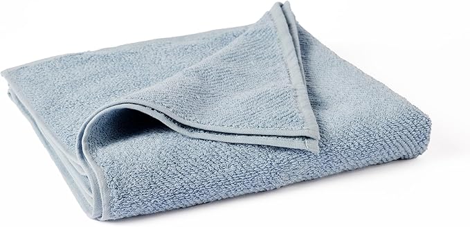 Coyuchi Air Weight Organic Guest Towel, 16"x26", Stone Blue