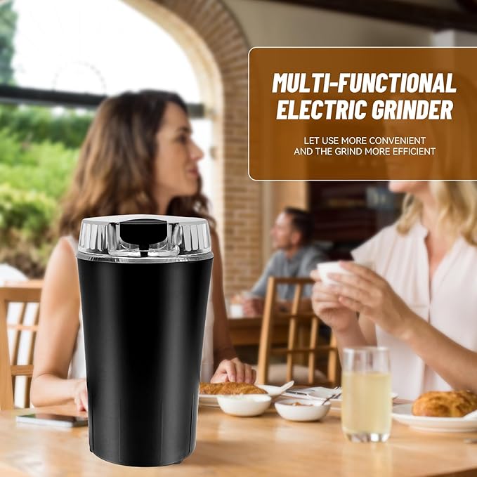 Small Coffee Grinder and Herb Grinder with 150W Powerful Motor & Anti-Skid Bottom, Designed for Grinding Spices, Nuts, and Coffee