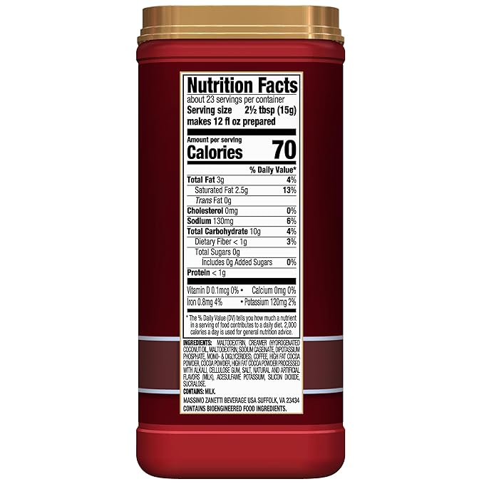 Hills Bros. Flavor Coffee (Sugar-Free Double Mocha, 12 Ounce (Pack of 8)