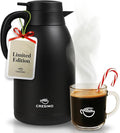 Thermal Coffee Carafe 68 oz by Cresimo – Updated 2025 Model – Insulated Black Stainless Steel Coffee Urn & Drink Dispenser, Keeps Drinks Hot 12h / Cold 36h – Durable & Easy to Pour