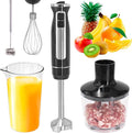 PowerLix Powerful Handheld Milk Frother With Stand Battery Operated Foam Maker Frother Wand For Coffee (A Black) (Hand Blender Set)