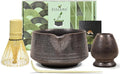 Artcome Matcha Tool Set - Complete Kit with Matcha Bowl with Spout, Bamboo Whisk, Tea Scoop & Whisk Holder, Antique Finish