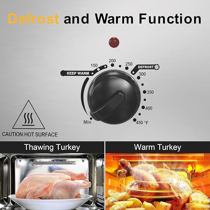 Sunvivi 22 quart Electric Roaster with Removable Pan, 26 lb Electric Turkey Roaster Oven with Visible & Self-Basting Lid,Large Roaster with Removable Pot and Cool-Touch Handles