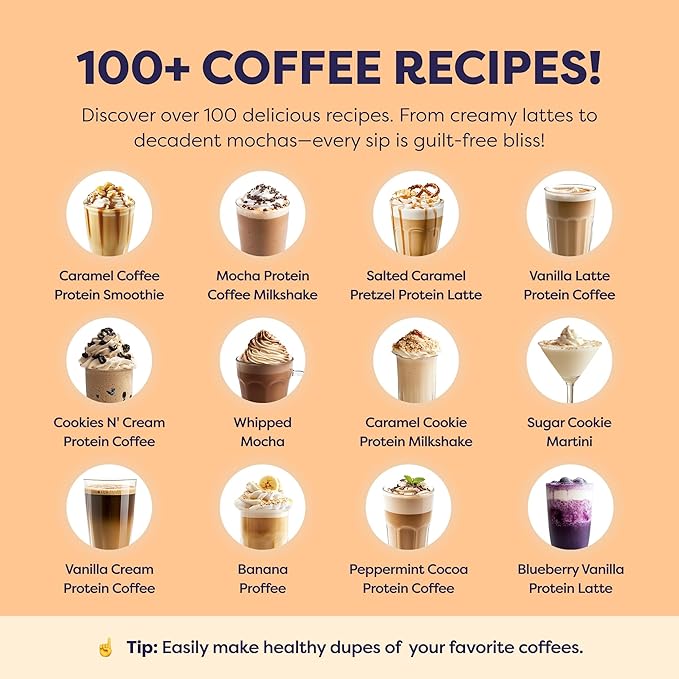 Salted Caramel Protein Iced Coffee - Premium Whey Protein & Instant Iced Coffees - 100% Natural Cold Brew - Zero Artificial Flavors & Sweeteners, 80 mg Caffeine, No Added Sugar, 20 Servings