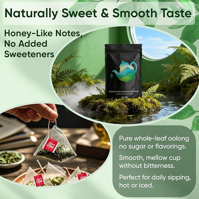 Pipi Tea, Pipi Oolong Tea Bags – Organic Whole Leaf Oolong – 20 Bags (5g Each) – Natural Relaxing Tea for Calm Mind & Healthy Lifestyle – Premium Organic Oolong Tea (1)