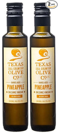 Pineapple Balsamic Vinegar - Gourmet Barrel Aged Infused Balsamic Vinegar - Great for Dressing Dipping Glazing - No Artificial Flavors or Added Sugar - Made in Texas (8.5 oz, 2 Pack)