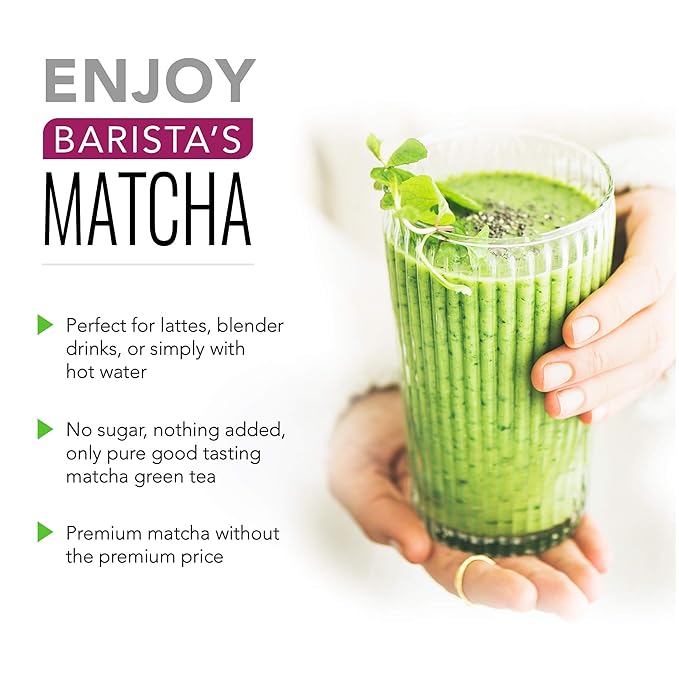 My Matcha Life (2.8oz) Barista's Premium 100% Japanese Matcha Vibrant Powder Smooth & Fresh Taste - Boost Energy, Focus, & Immune System - Vegan, Gluten Free - Lattes, Blended Drinks & Tea