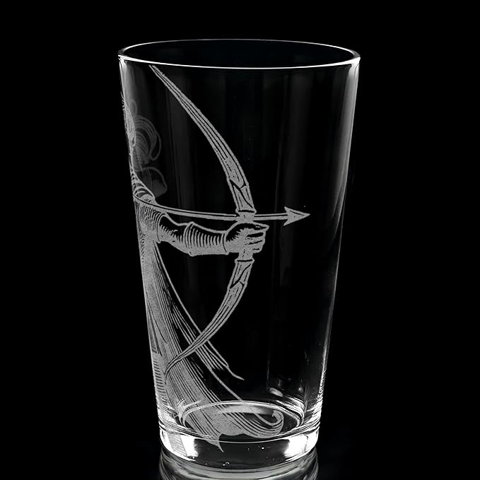 LEGOLAS ELF Engraved 16oz Pint Glass | Inspired by Tolkien Power Ring and Middle Earth | Great Christmas Gift Idea | Unique Elvish Fantasy Wizard Fantasy Decor!