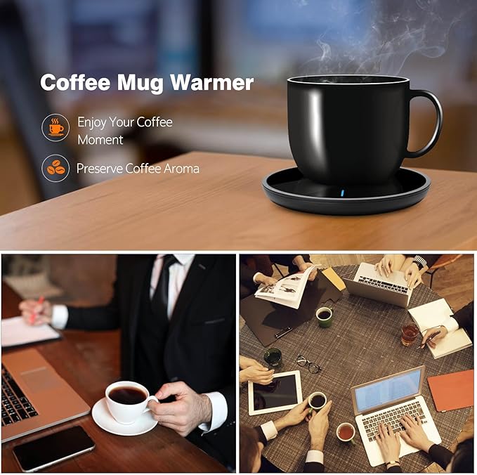 Lesipee Coffee Mug Warmer with Auto Sensor, Smart Coffee Cup Warmer for Desk, Electric Beverage Warmer Plate, Coffee Warmer Auto Shut Off, Candle Warmer for Office Home for Friends