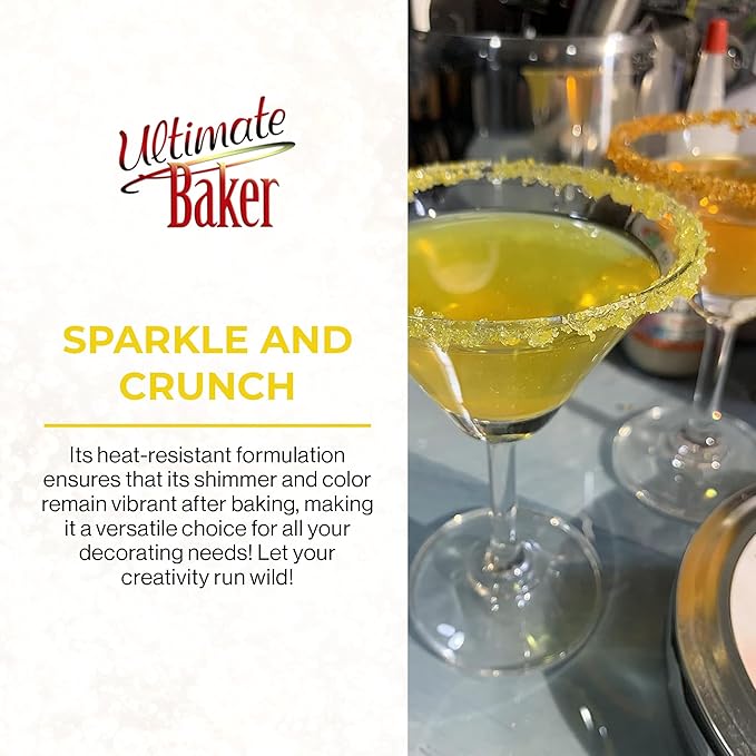 Ultimate Baker - Sanding Sugar, Yellow - Vibrant, Naturally Colored Baking & Decorating Sugar, Perfect for Sprinkling on Cakes, Desserts & Ice Cream, Medium Crystal - 80oz