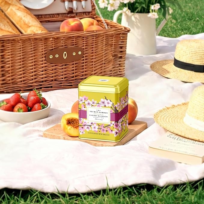 Life Plus Style Gourmet The Secret Garden Organic Cherry Blossom Green Tea 50 Tea Bags Sakura Sugar Free Classic Gift Tin