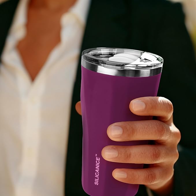 20oz Soft Touch Diamond Tumbler - Double Wall Stainless Steel Vacuum Insulated Coffee Cup With Detachable Slider Lid | BPA Free, Dishwasher Safe, Thoughtful Gift for Her - Claret Rose