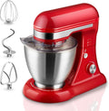 4.8QT Stand Mixer, 12-Speed Electric Kitchen Mixer with Tilt-Head, Stainless Steel Bowl, Egg Whisk, Dough Hook & Beater – Lightweight, Compact for Small Kitchens (Red)