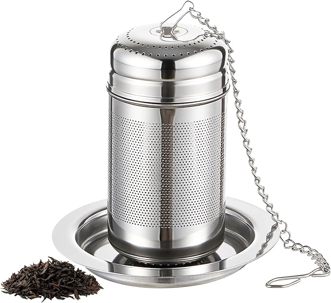 Tea Infuser For Loose Leaf Tea, Extra Fine Mesh Tea Diffusers For Loose Tea, 316L Stainless Steel Tea Strainer, Reusable Tea Steeper For Coffee, Herbs, Fruit, Spices（3.4oz）