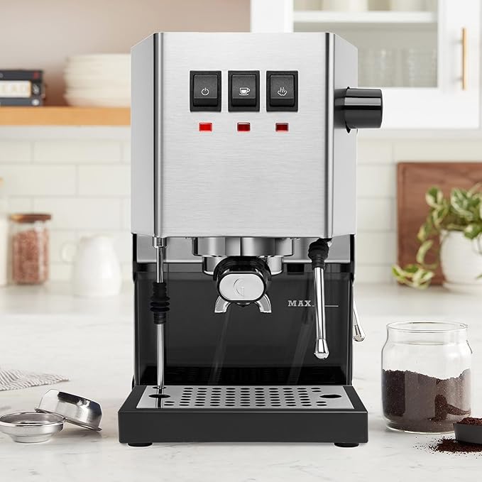 Low Profile Thin Drip Tray and 6 Bar 9 Bar 12 Bar OPV Spring Modification Kit with Long Stainless Steel Tube, Compatible with Pro Gaggia Classic Espresso Coffee Machine (5 Piece Set)