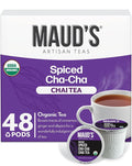 Maud's Organic Chai Tea Pods, 48 ct, Recyclable Single Serve Tea Pods – 100% Gourmet Blended Tea Leaves, Compatible with Keurig K Cups Maker