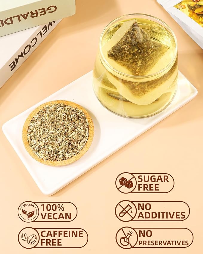 Mullein Leaf Tea Bags, Caffeine-free Natural Healthy Herbal Tea Caffeine-Free, Non-GMO, No Additives