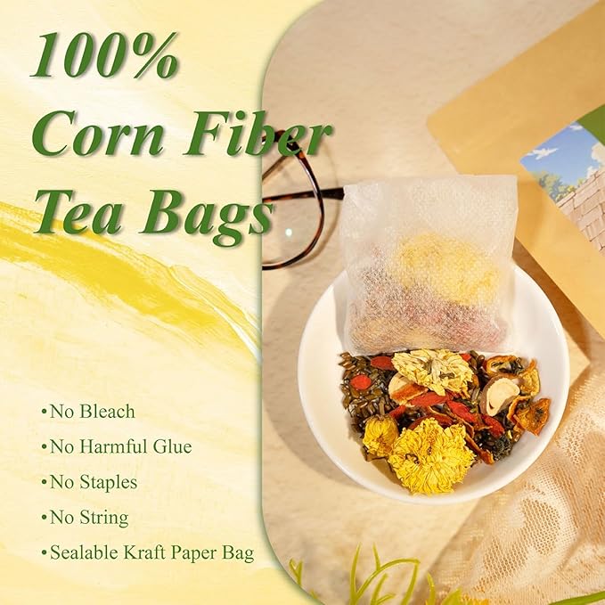 WT WEETEE Dandelion Wolfberry Tea Bags 200g 60-80 Cup, 7 Natural Herbal Ingredients Goji Berry Chrysanthemum Cassia Seed, Wolfberry & Dandelion Herbal Tea