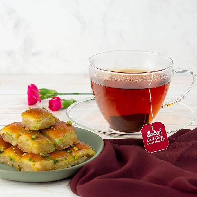 Sadaf Earl Grey Tea Bags | Special Blend Earl Grey Ceylon Black Tea | Product harvested in Sri Lanka | 100 bags (Pack of 2)