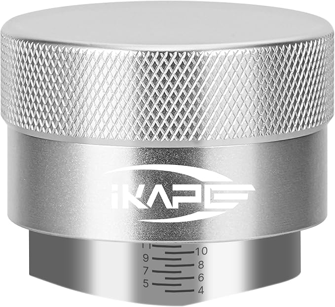 IKAPE Coffee Products, 58MM Coffee Distributor, Gravity Adaptive Espresso Distributor Fits All 58.35MM Espresso Portafilter, Compatible with 58.35MM Rancilio Bottomless Portafilter (Silver)