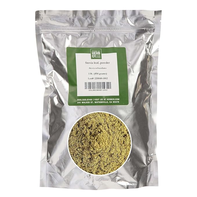 Stevia Leaf Powder, by Herb Co, Sugar Alternative for Baked Goods and Beverages, Licorice Like Flavor, Powder Form, 1lb