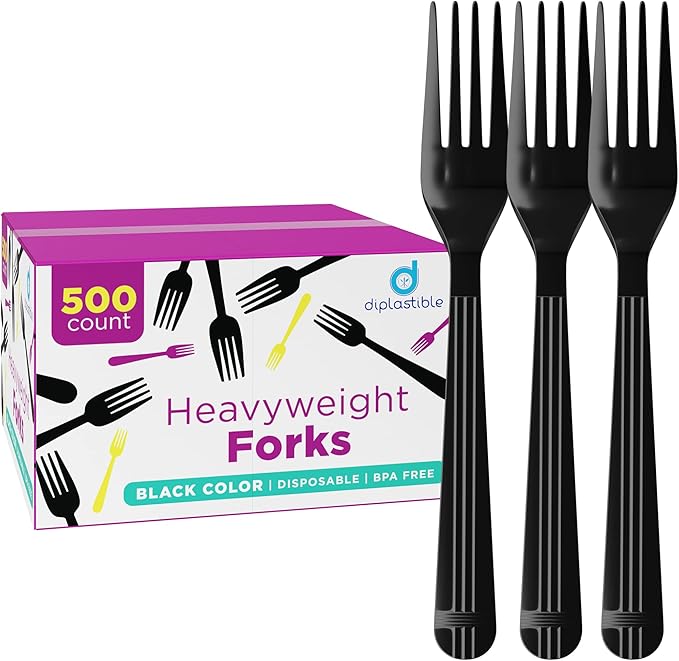 Plastic Forks Heavy Duty - Forks Plastic Disposable Utensils - Cutlery For Parties, Celebrations And Events Pack Of 500