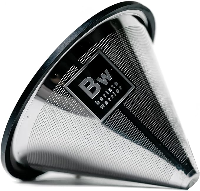 Barista Warrior Compatible for Chemex & Hario V60 Pour Over Coffee Filters - Reusable Stainless Steel - Best Coffee Maker and Bar Accessories (Silver)