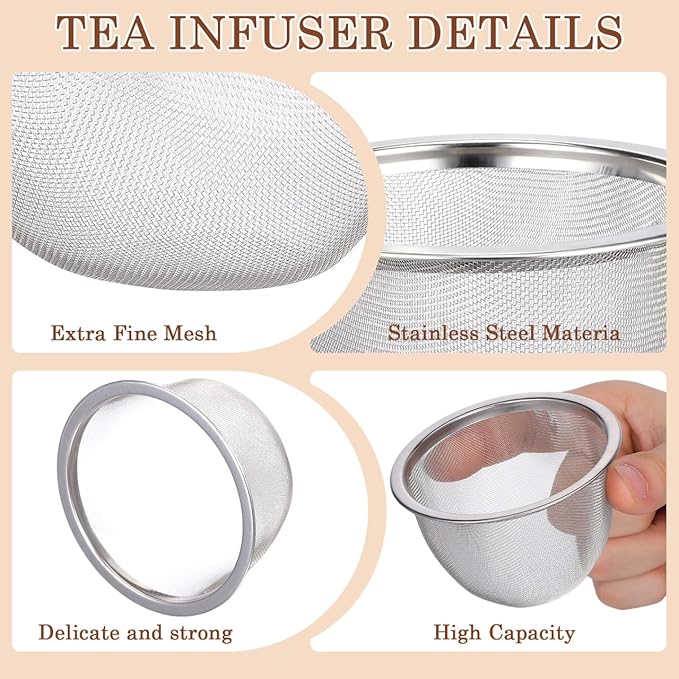 Kichvoe 4Pcs Teapot Strainers: Mesh Tea Strainer Fine Mesh Filter For Teapot Kettle Accessories For Tea Brewing, 3.34 * 3.34 * 1.96inch