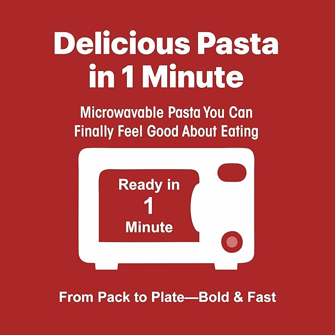 Pasta Zing Arrabbiata Pasta, Spicy Italian Al-Dente Fusilli, Ready in 1 Minute, Made with 100% Durum Wheat, 12.6g Protein 7g Fiber, Clean Label Shelf-Stable, 7.05 oz Pouch, Pack of 7