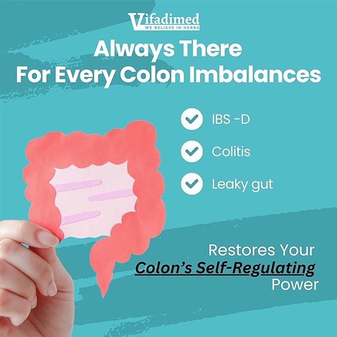Colon for Diarrhea, IBS-D,Colitis, Soothes Irritation,Enhances Colon's Function. Intestine Lining,Gut Microbiome,Colon Motility. IBS Relief.- 6 Bottles