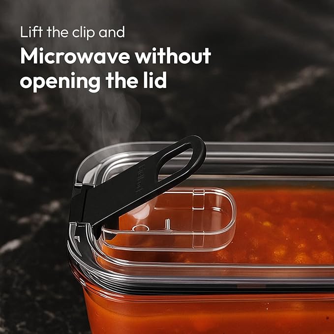 carrotez Clear Food Storage Containers with Easy-Open Lids, 2.7 Cup Ecozen Plastic Small Meal Prep Containers, Airtight, BPA-Free, Stackable, Reusable, Set of 4