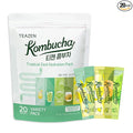 TEAZEN Kombucha Tea Tropical Zest Hydration Variety Pack - 20 Sticks, 5 Flavor (Lemon, Pineapple, Korean Plum, Shine Muscat, Green Mandarin-Lime)