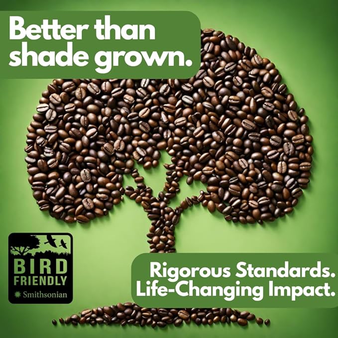 Tomorrow's Coffee Organic, Fair Trade, Shade Grown Whole Bean bird friendly coffee | Dark French Roast with chocolate flavor | Sustains Amazon Rainforest | 1 lb. omnidegradable bags (Ground)