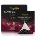 Nepaya Black Cardamom Black Tea – 15 Pyramid Tea Bags, Robust & Smoky, High Caffeine, Biodegradable, Himalayan Whole-Leaf Tea, Coffee Replacement