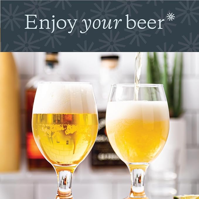 Vikko Beer Glass, Set of 4 Belgian Style Beer Glasses, Large Size 13.5 Ounce, Dishwasher Safe Durable Drinking Glass for Craft Brews, Beer or Water