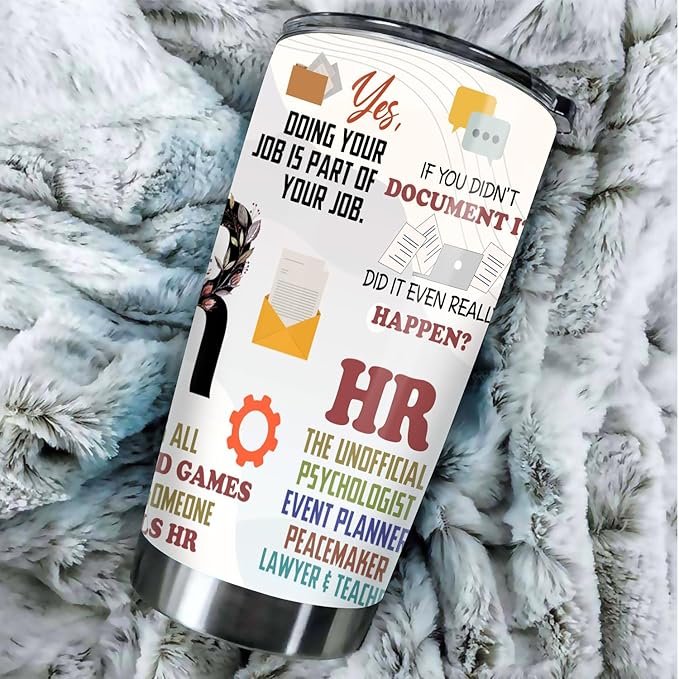 Hurman Resources Tumbler - Stainless Steel 20oz Straw Lid, HR Gifts For Women Men, Human Resources Professional Day Gifts For Coworkers Funny, HR Coffee Cups For Employees Staffs (HR05)