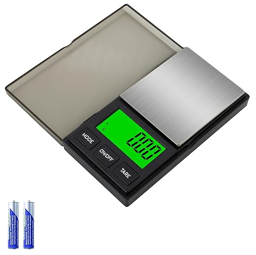 Digital Pocket Scale, Gram Scale 1000g x 0.01g, Food Scale, Jewelry Scale, Coffee Scale, Kitchen Scale for Powder, Medicine, Gold, Gem, Grams and Ounces Scale with Backlit LCD