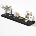Dreamland 55" Floating Shelves for Wall, 12" Deep Thicker Black Floating Shelves, Wall-Mounted Shelves for Bedroom, Living Room, Kitchen, Bathroom - Set of 1