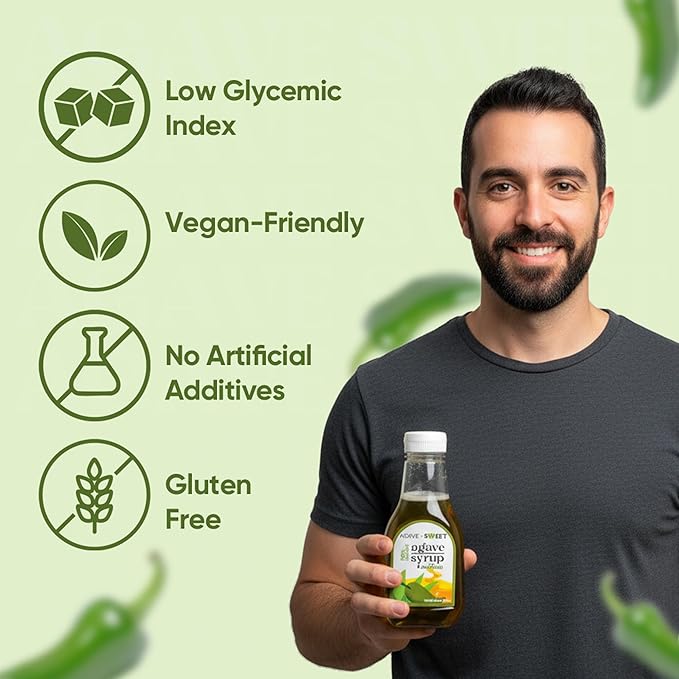 Agave Sweet – Jalapeño Infused Agave Syrup | Spicy Jalapeno for Cocktails | Vegan-Friendly Organic, 11.64 oz plastic bottle