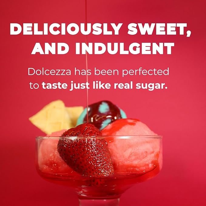 Dolcezza Allulose Simple Syrup, All Natural Low Sugar Sweetener for Coffee, Baking, and Drinks. Keto Friendly Monkfruit Blend. No Stevia or Artificial Sweeteners. No Aftertaste. 12 fl oz
