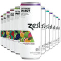 Zest Clean Energy Drinks Variety Pack – 3 Flavors – 120-150mg Caffeine + 100mg L-Theanine for Focus, Energy & Performance – Healthy Energy Drink 12oz Can 12 Pack – Natural Energy & Pre Workout Drink