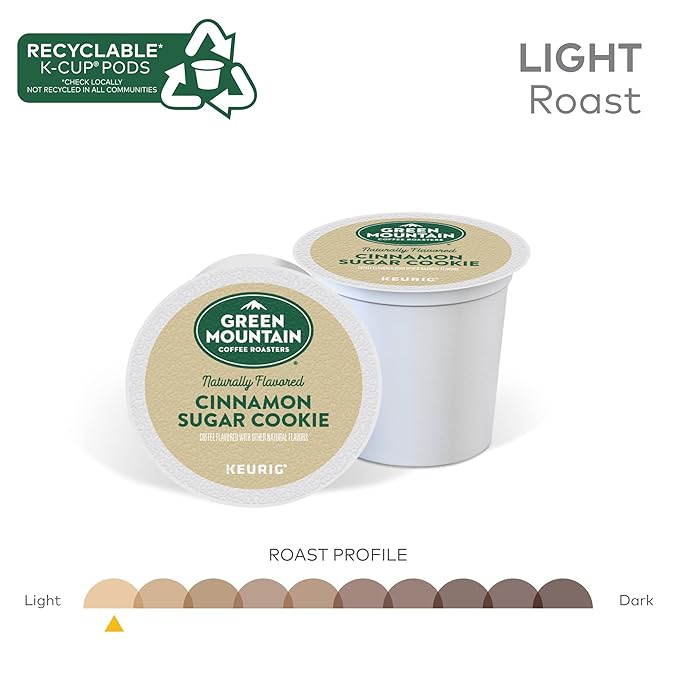 Green Mountain Coffee Roasters Cinnamon Sugar Cookie Coffee, Keurig Single Serve K-Cup Pods, 72 Count