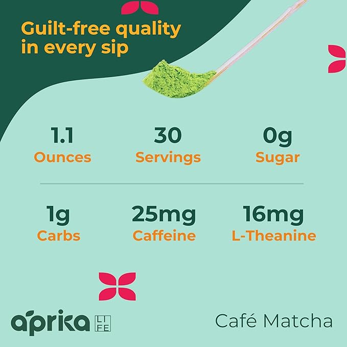 AprikaLife Organic Matcha Powder, USDA & JAS Certified, No Sugar Added, Authentic Japanese Ceremonial Grade Matcha Green Tea Powder, 1.05 oz/30g